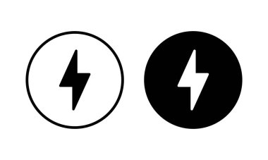 Şimşek simgesi vektör illüstrasyonu. Elektrik işareti ve sembol. Güç simgesi. enerji işareti