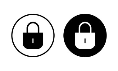 Simge vektör illüstrasyonunu kilitle. Asma kilit işareti ve sembol. Şifreleme simgesi. Güvenlik sembolü