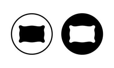 Yastık simgesi vektör çizimi. Yastık işareti ve sembol. Rahat yumuşacık yastık.