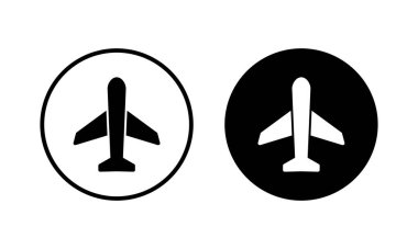 Düzlem ikonu vektör illüstrasyonu. Uçak işareti ve sembol. Uçuş taşıma sembolü. Seyahat işareti. uçak.