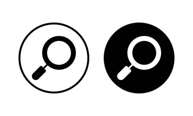 Arama simgesi vektör illüstrasyonu. Büyüteç işareti ve sembolü ara