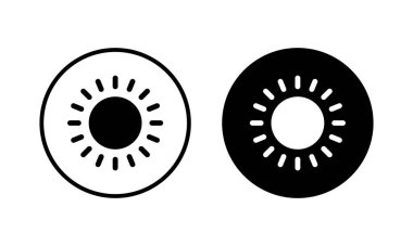 Güneş ikonu vektör illüstrasyonu. Parlaklık işareti ve sembol.