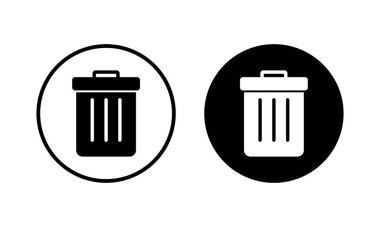 Çöp ikonu vektör illüstrasyonu. Çöp kutusu simgesi. İşareti ve sembolü sil.