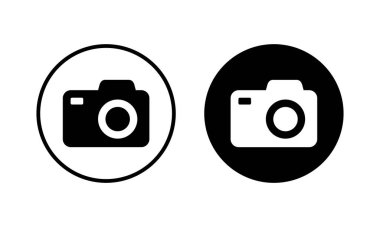 Kamera simgesi vektör illüstrasyonu. Fotoğraf makinesi işareti ve sembol. fotoğrafçılık simgesi.