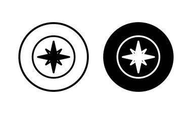 Pusula simgesi vektör illüstrasyonu. ok pusula simgesi işareti ve sembolü