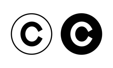 Telif hakkı ikon vektör illüstrasyonu. telif hakkı işareti ve sembol