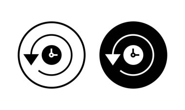 Tarih ikonu vektör illüstrasyonu. Son olay geçmişi işareti ve simgesi