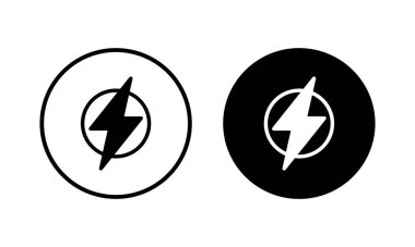 Şimşek simgesi vektör illüstrasyonu. Elektrik işareti ve sembol. Güç simgesi. enerji işareti