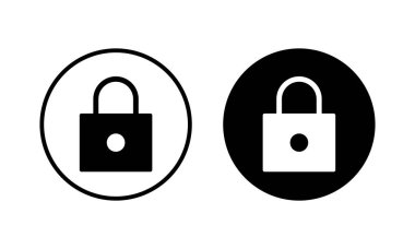 Simge vektör illüstrasyonunu kilitle. Asma kilit işareti ve sembol. Şifreleme simgesi. Güvenlik sembolü