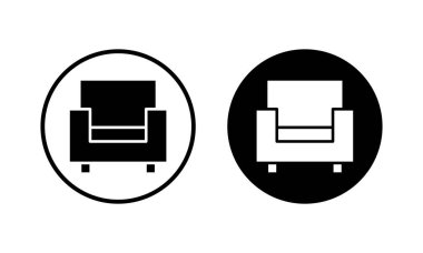 Koltuk simgesi vektör illüstrasyonu. Kanepe işareti ve sembol. mobilya simgesi