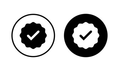 Doğrulanmış ikon vektör illüstrasyonu. Doğrulama işareti. onaylanmış işaret ve sembol