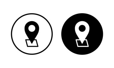 Adres simgesi vektör illüstrasyonu. Ev işareti ve sembol. nokta