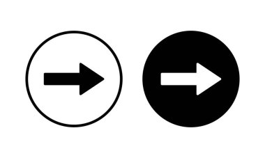 Ok simgesi vektör illüstrasyonu. Web tasarımı için ok işareti ve sembol.