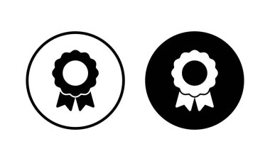 Rozet simgesi vektör çizimi. Ödül ikon vektörü. İşaret ve sembollere ulaşın. Damga