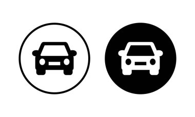 Araba ikonu vektör illüstrasyonu. Araba işareti ve sembol. küçük sedan