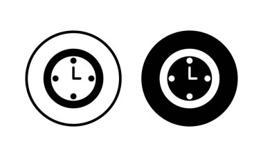 Saat simgesi vektör illüstrasyonu. Zaman işareti ve sembol. saat simgesi