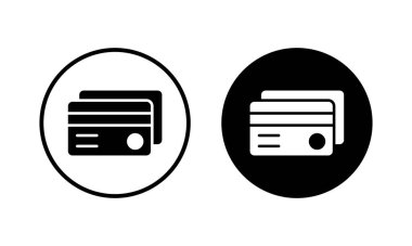 Kredi kartı ikonu vektör illüstrasyonu. Kredi kartı ödeme imzası ve sembolü