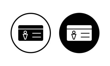 Lisans simgesi vektör illüstrasyonu. Kimlik kartı simgesi. Sürücü ehliyeti, personel kimlik kartı 