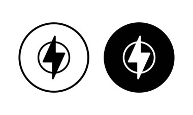 Şimşek simgesi vektör illüstrasyonu. Elektrik işareti ve sembol. Güç simgesi. enerji işareti