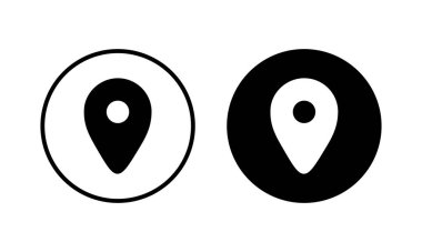 Pin simgesi vektör illüstrasyonu. Yer işareti ve sembol. hedef simgesi. harita iğnesi