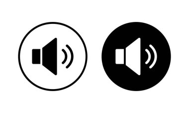 Sözcü simgesi vektör illüstrasyonu. Ses düzeyi ve sembol. Hoparlör ikonu. ses sembolü