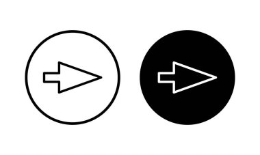 Ok simgesi vektör illüstrasyonu. Web tasarımı için ok işareti ve sembol.