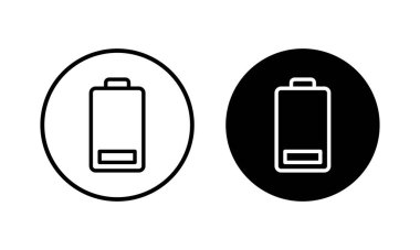 Batarya ikonu vektör çizimi. Pil şarj işareti ve sembol. pil şarj seviyesi