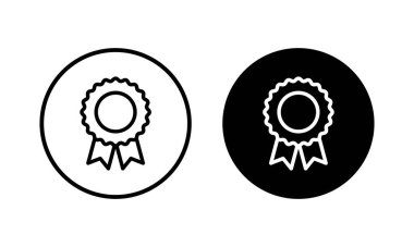 Rozet simgesi vektör çizimi. Ödül ikon vektörü. İşaret ve sembollere ulaşın. Damga