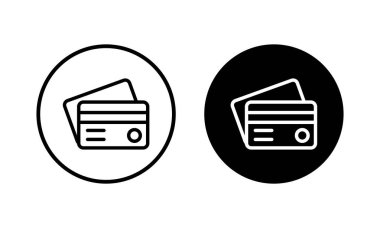 Kredi kartı ikonu vektör illüstrasyonu. Kredi kartı ödeme imzası ve sembolü