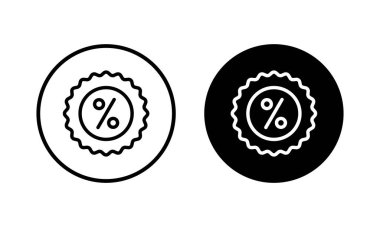 İndirimli ikon vektör illüstrasyonu. İndirim etiketi ve sembolü