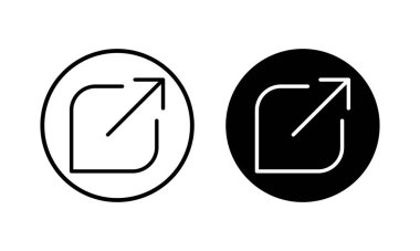 Dış bağlantı ikonu vektör illüstrasyonu. bağlantı işareti ve sembol. hiper bağlantı sembolü