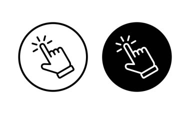 El ile ikon vektör illüstrasyonuna tıklayın. İşaret ve sembol. el imleç simgesi