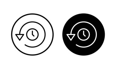 Tarih ikonu vektör illüstrasyonu. Son olay geçmişi işareti ve simgesi