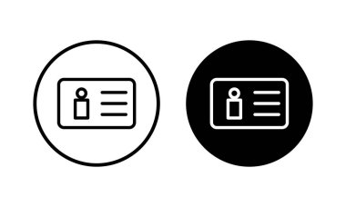 Lisans simgesi vektör illüstrasyonu. Kimlik kartı simgesi. Sürücü ehliyeti, personel kimlik kartı 