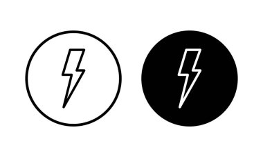 Şimşek simgesi vektör illüstrasyonu. Elektrik işareti ve sembol. Güç simgesi. enerji işareti