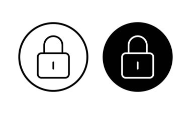 Simge vektör illüstrasyonunu kilitle. Asma kilit işareti ve sembol. Şifreleme simgesi. Güvenlik sembolü