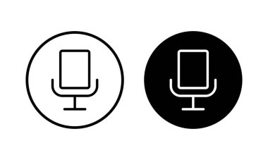 Mikrofon ikonu vektör çizimi. Karaoke işareti ve sembol