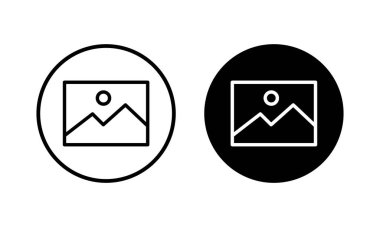 Resim simgesi vektör illüstrasyonu. Fotoğraf galerisi işareti ve sembol. resim simgesi