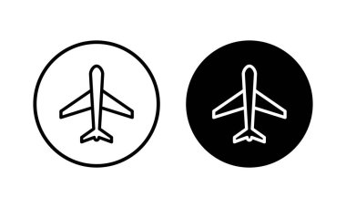 Düzlem ikonu vektör illüstrasyonu. Uçak işareti ve sembol. Uçuş taşıma sembolü. Seyahat işareti. uçak.