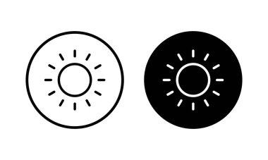 Güneş ikonu vektör illüstrasyonu. Parlaklık işareti ve sembol.