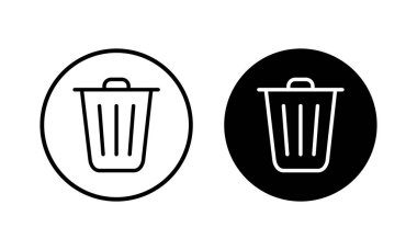 Çöp ikonu vektör illüstrasyonu. Çöp kutusu simgesi. İşareti ve sembolü sil.