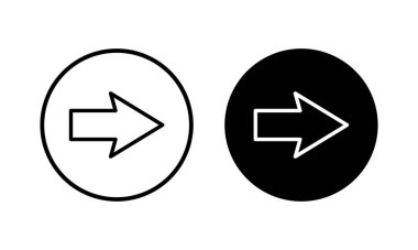 Ok simgesi vektör illüstrasyonu. Web tasarımı için ok işareti ve sembol.