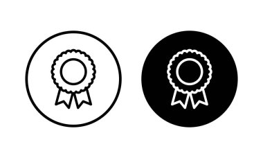 Rozet simgesi vektör çizimi. Ödül ikon vektörü. İşaret ve sembollere ulaşın. Damga