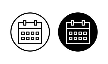 Takvim simgesi vektör illüstrasyonu. Takvim işareti ve sembol. Simge simgesini ayarla