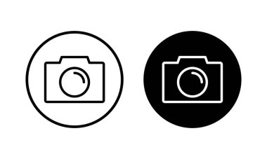 Kamera simgesi vektör illüstrasyonu. Fotoğraf makinesi işareti ve sembol. fotoğrafçılık simgesi.