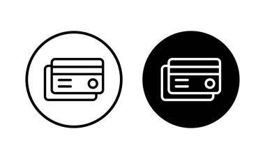 Kredi kartı ikonu vektör illüstrasyonu. Kredi kartı ödeme imzası ve sembolü