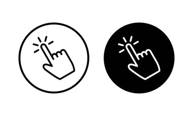 El ile ikon vektör illüstrasyonuna tıklayın. İşaret ve sembol. el imleç simgesi