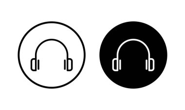 Kulaklık ikonu vektör illüstrasyonu. Kulaklık işareti ve sembol