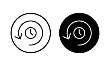 Tarih ikonu vektör illüstrasyonu. Son olay geçmişi işareti ve simgesi