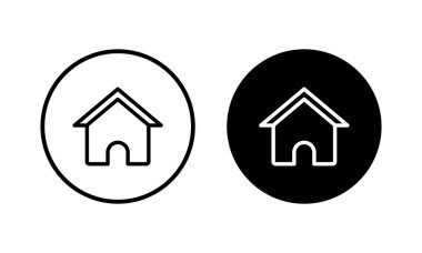Ev ikonu vektör illüstrasyonu. Ev işareti ve sembol